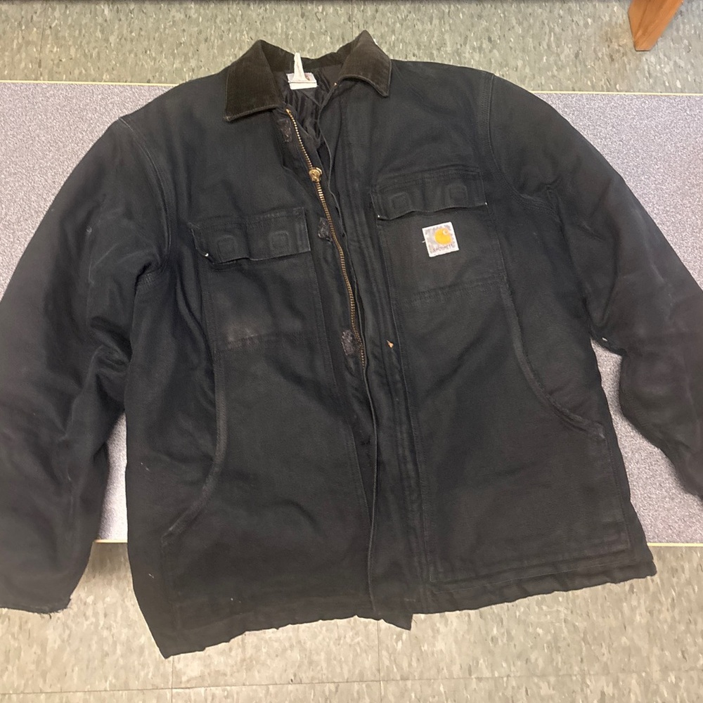 Carhartt Black Military Field Jacket Heavy-Duty Design
